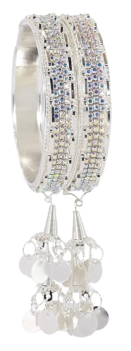 Elegant Silver Spark Latkan Kada