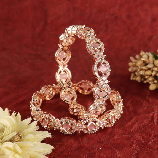 Drop Shaped AD Cubic Zirconia Kangan Set of 2