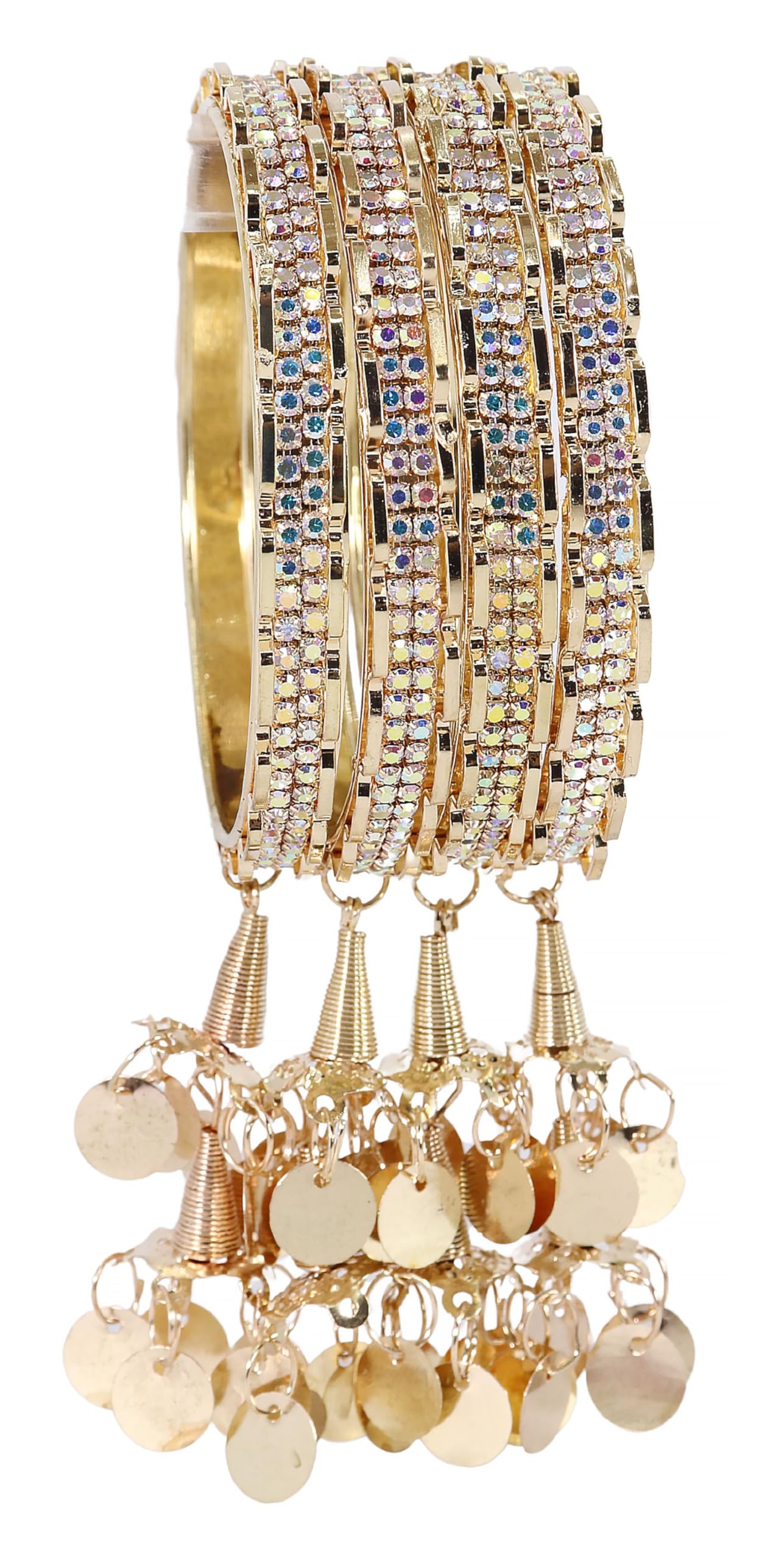 Royal Gold Latkan Bangles with Sparkling Stones