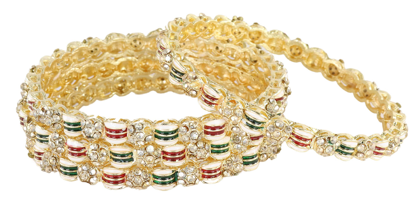 Traditional Rajwadi Girl's Bangles Kangan | Fancy Women's Fashion Jewellery | Perfect for Wedding, Party, Festive- Set of 4