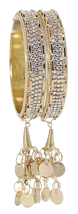 Festive Charm Gold Latkan Bangle Set