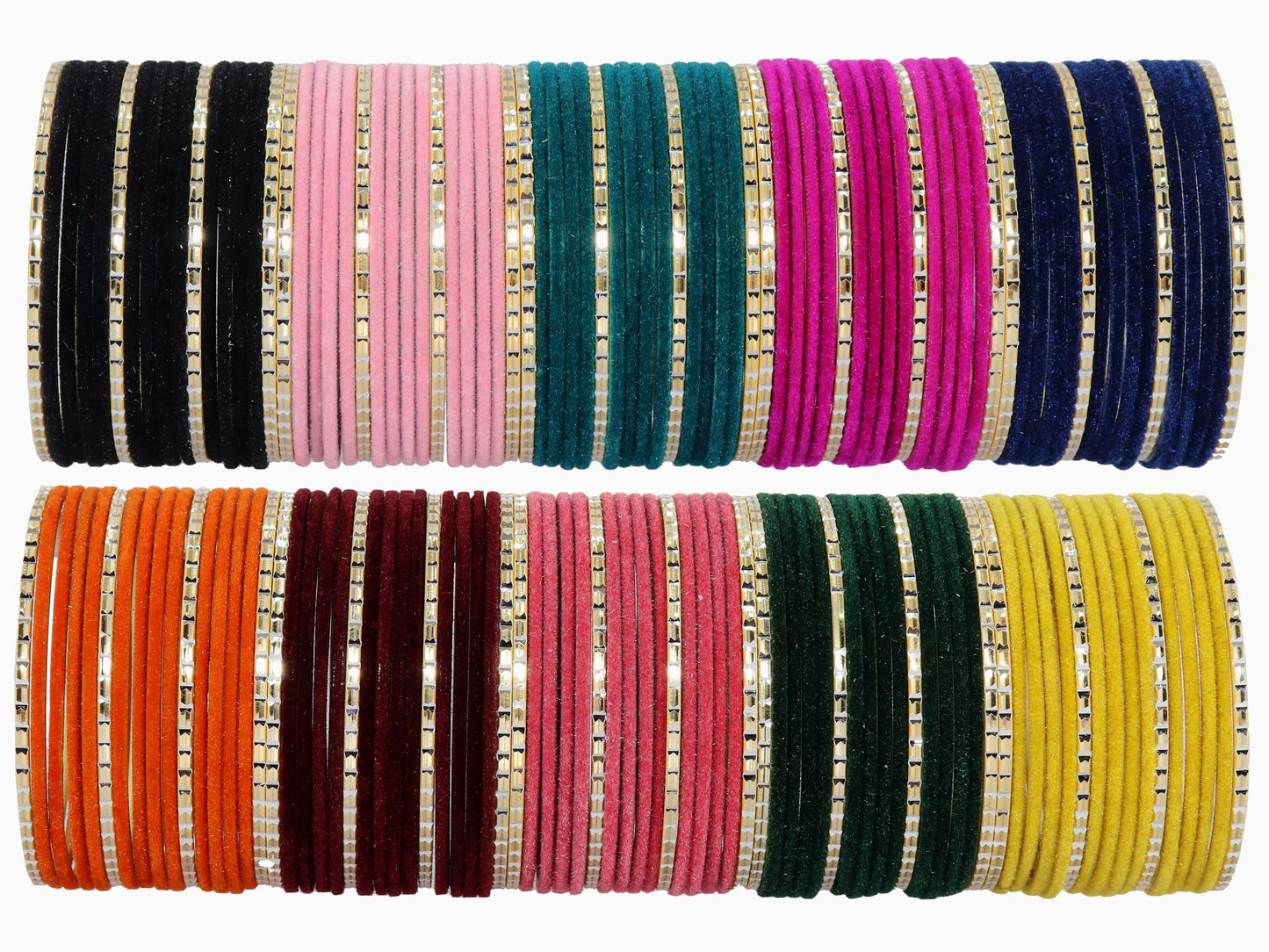 ✨ Velvet & Chilali Multi-Color Bangles – Set of 10 Vibrant Shades-Pack of 160