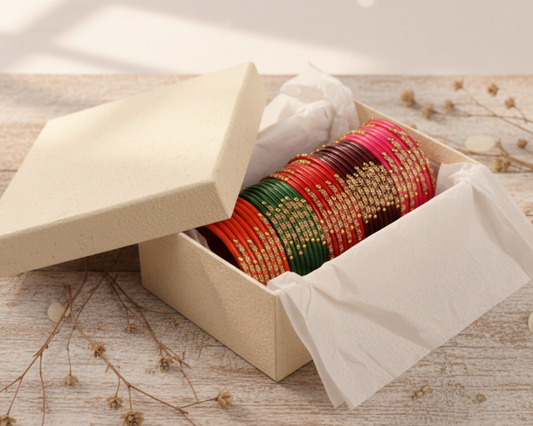 Glass Bangles 5 Multi-Colors Pack of 40 – Traditional Ethnic Wear