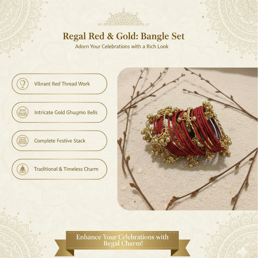 Trending Marron Metal with Ghungroo Festive Bangle- Pack of - 28