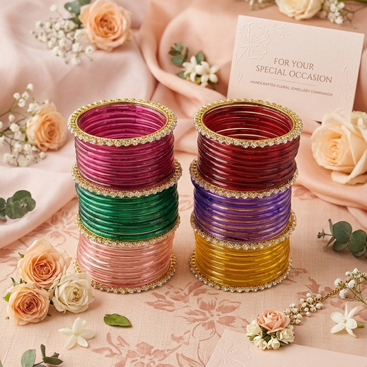 Jelly bangle Ethnic Multicolor Glass Bangles Set (56 Pieces)