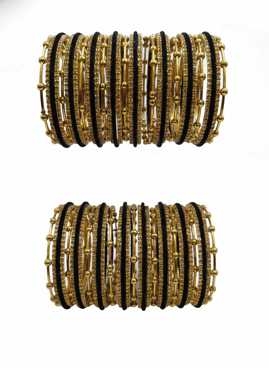 Black & Gold kashmiri Viral Bangle Set-50