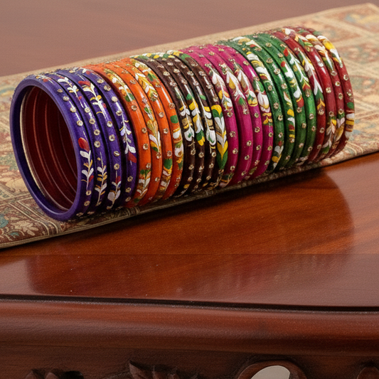 Handcrafted multicolor set Glass Bangles pack of 48