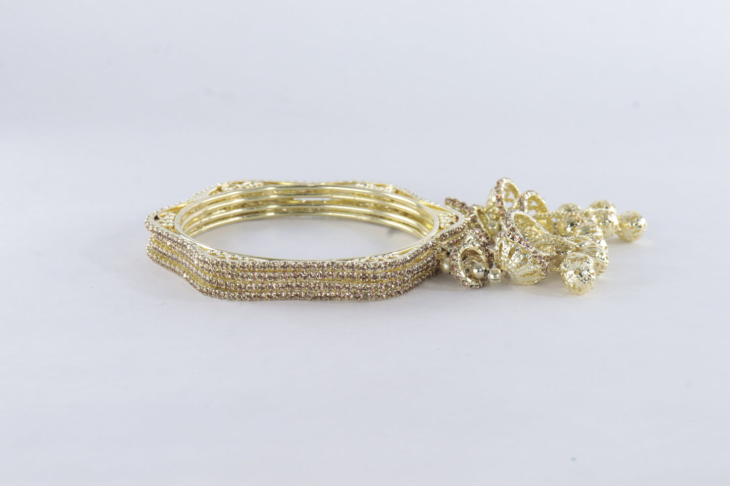 Traditional Gold Tone Kada Chudi | Stone Studded Designer Bangles