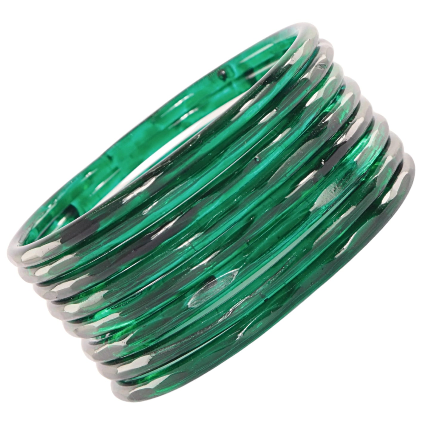 Jelly Bangle Glossy Glass Ruby Radium Bangles Set (Pack of 8) – Ethnic Jewellery