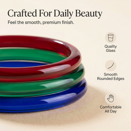 Glass MultiColour With Glossy Finished Kada Set For Pack Of 32 Kada Set