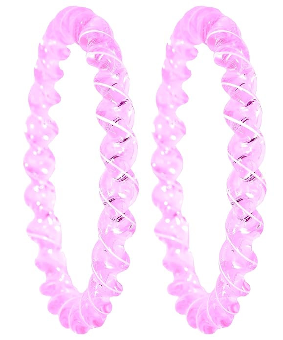Pink Spiral Glass Bangles – Set of 2 Designer Twist Pattern
