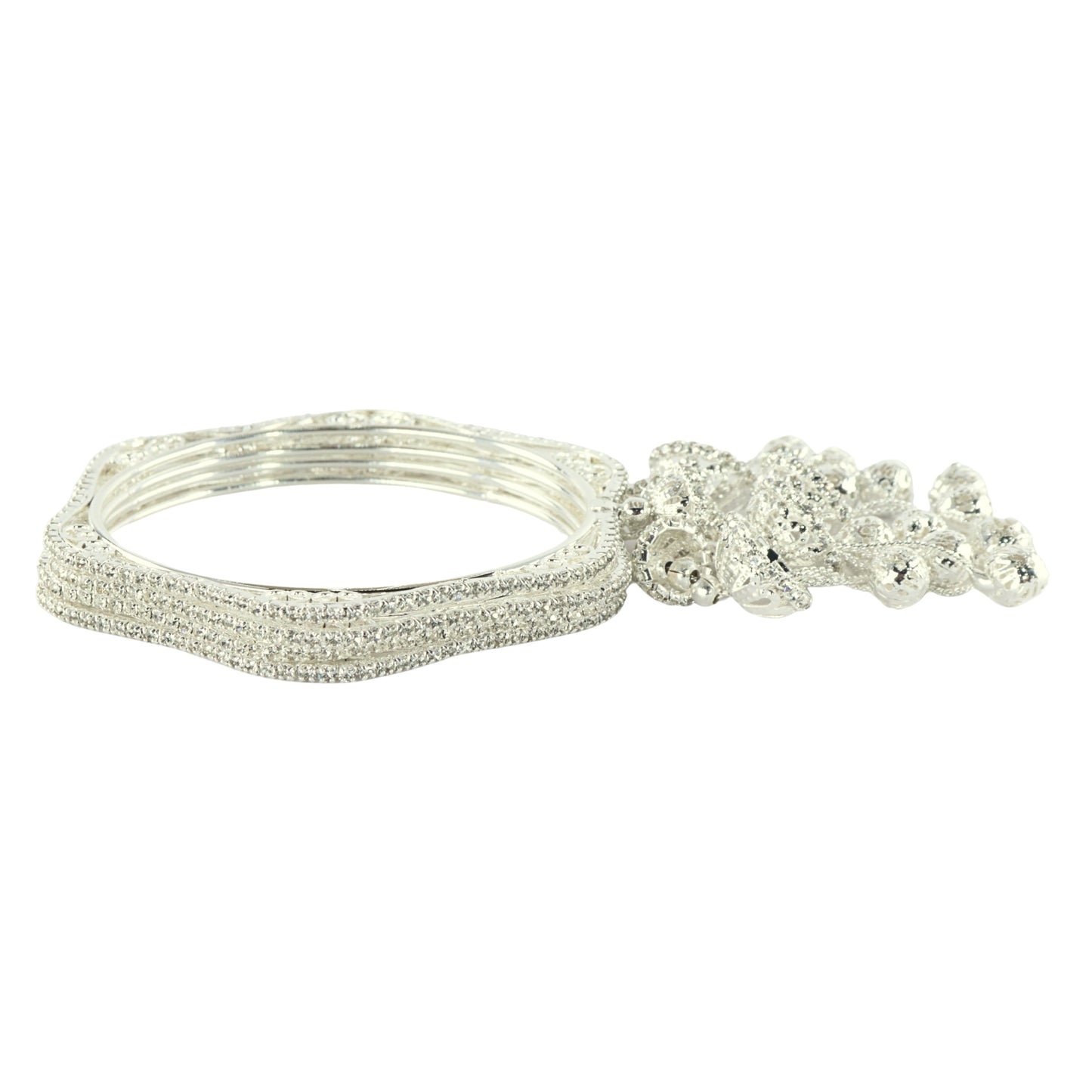 Graceful Dangler Silver Bracelet Set