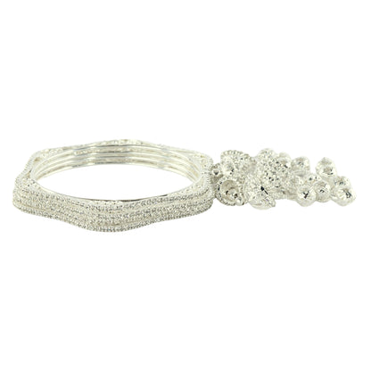 Graceful Dangler Silver Bracelet Set