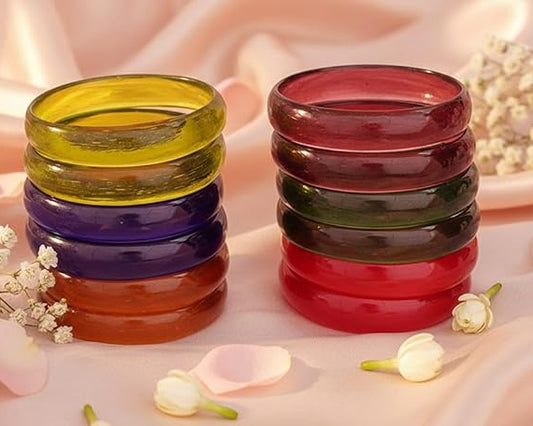 Beautiful Matte Finish Transparent Multicolor Glass Kada  Different Occasions