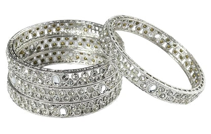 Sparkling Grey Stone Kada Set