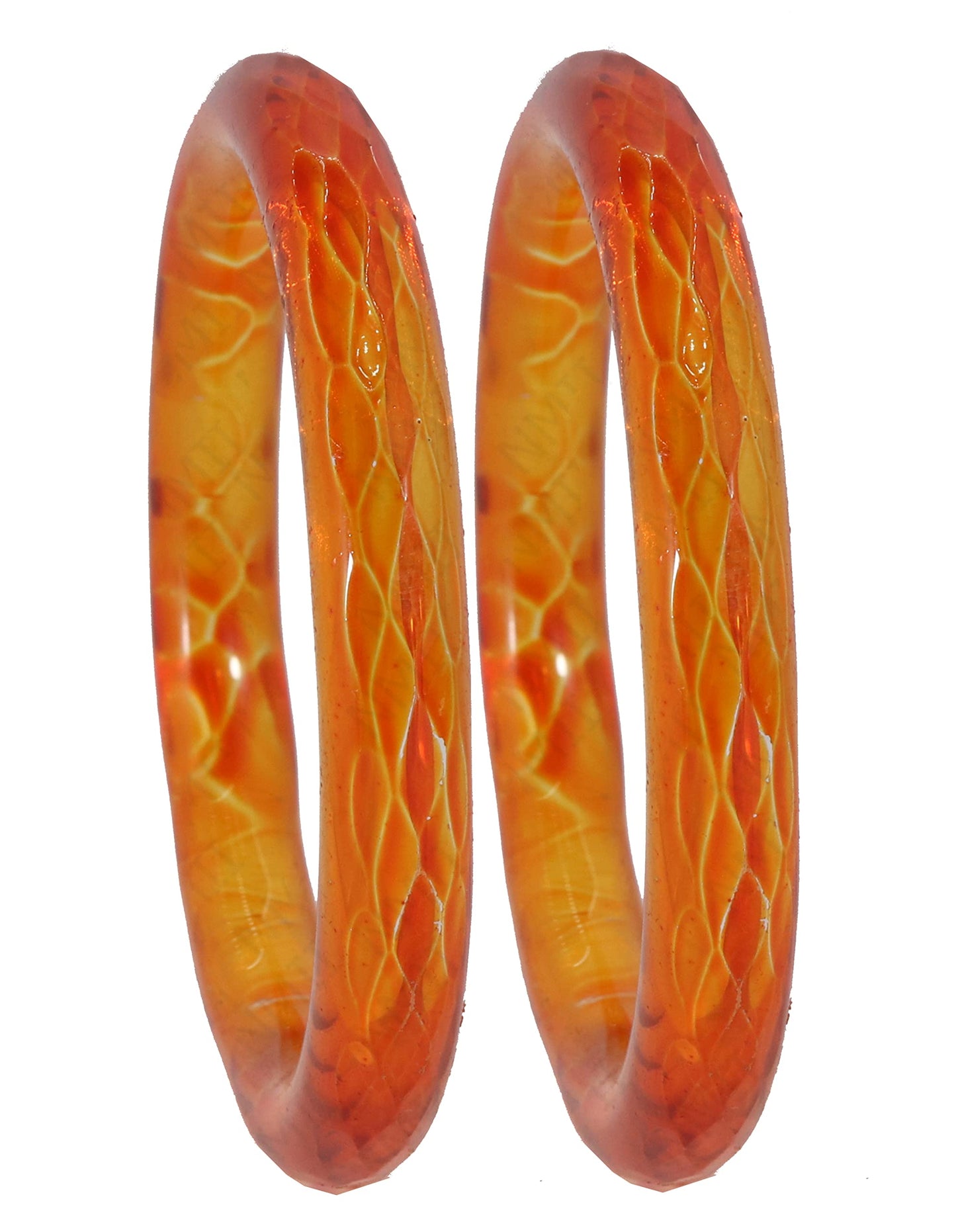 Belgium Glass Kada - Orange Color (Pack of 2)