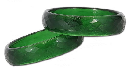 Green Opaque Glass with Diamond cut Daily Wear Finished Kada PO2