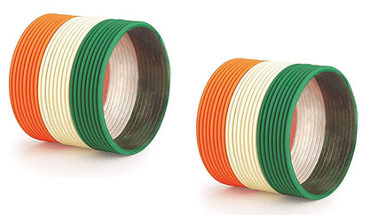 Glass Ghungroo Tiranga Bangle Pack of Set-56