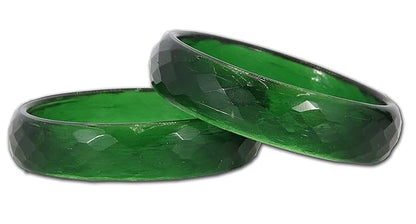 Green Opaque Glass with Diamond cut Daily Wear Finished Kada PO2