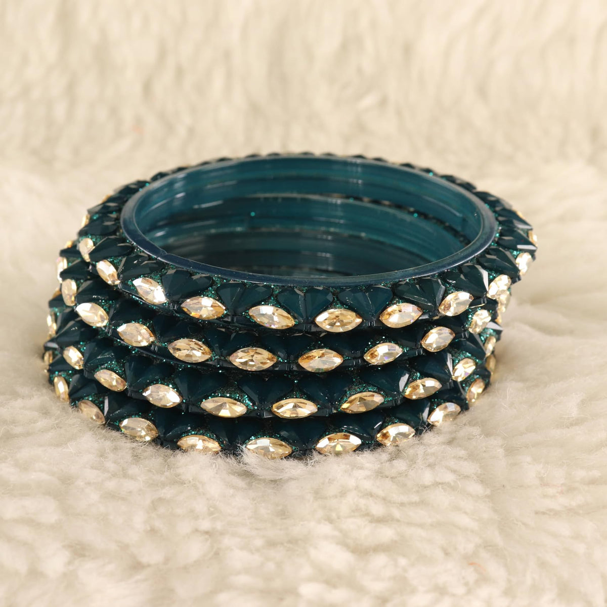 Morpankhi Sparkling stone detailing, and elegant golden Kada - Set Of 4