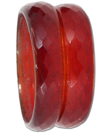 Red Opaque Glass with Diamond cut Daily Wear Finished Kada PO2