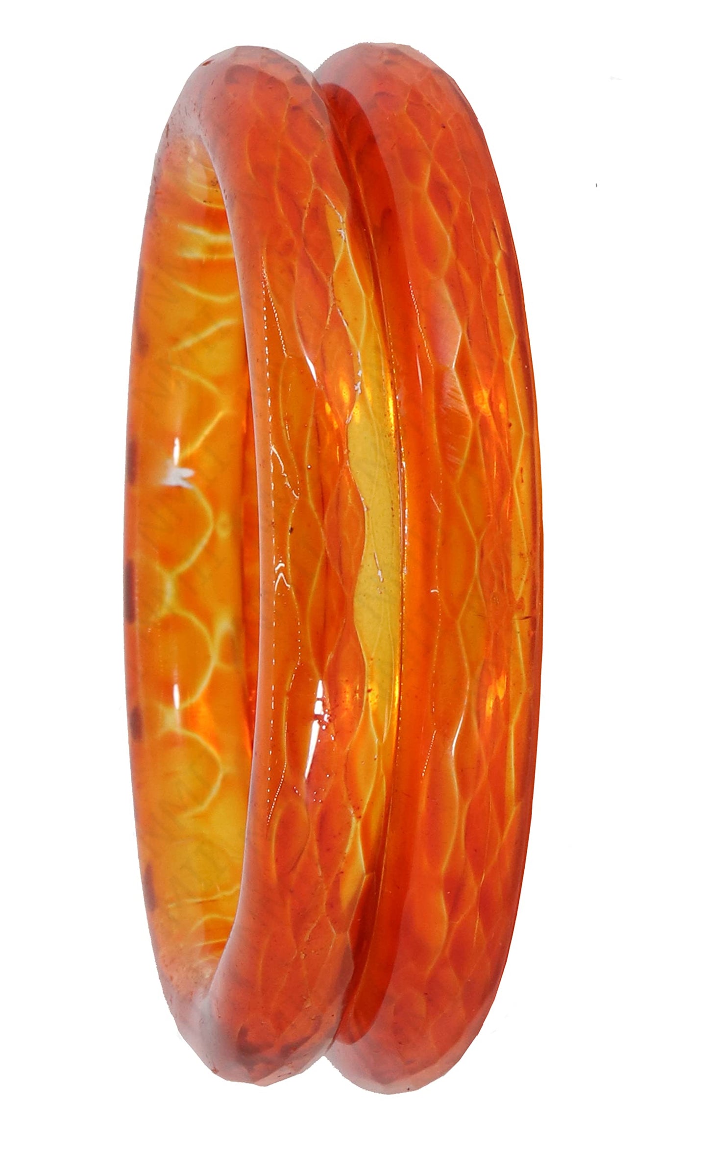 Belgium Glass Kada - Orange Color (Pack of 2)