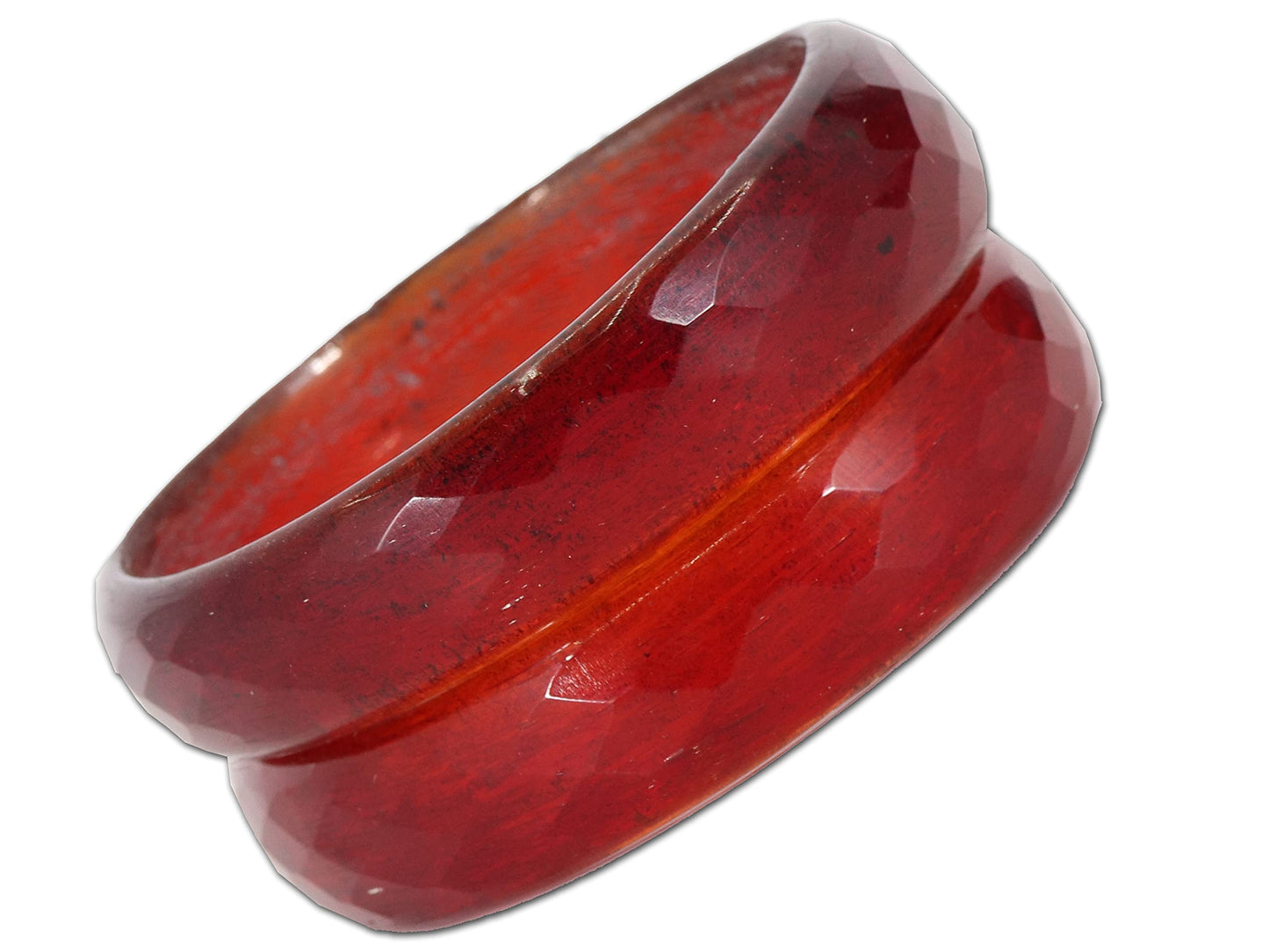 Red Opaque Glass with Diamond cut Daily Wear Finished Kada PO2