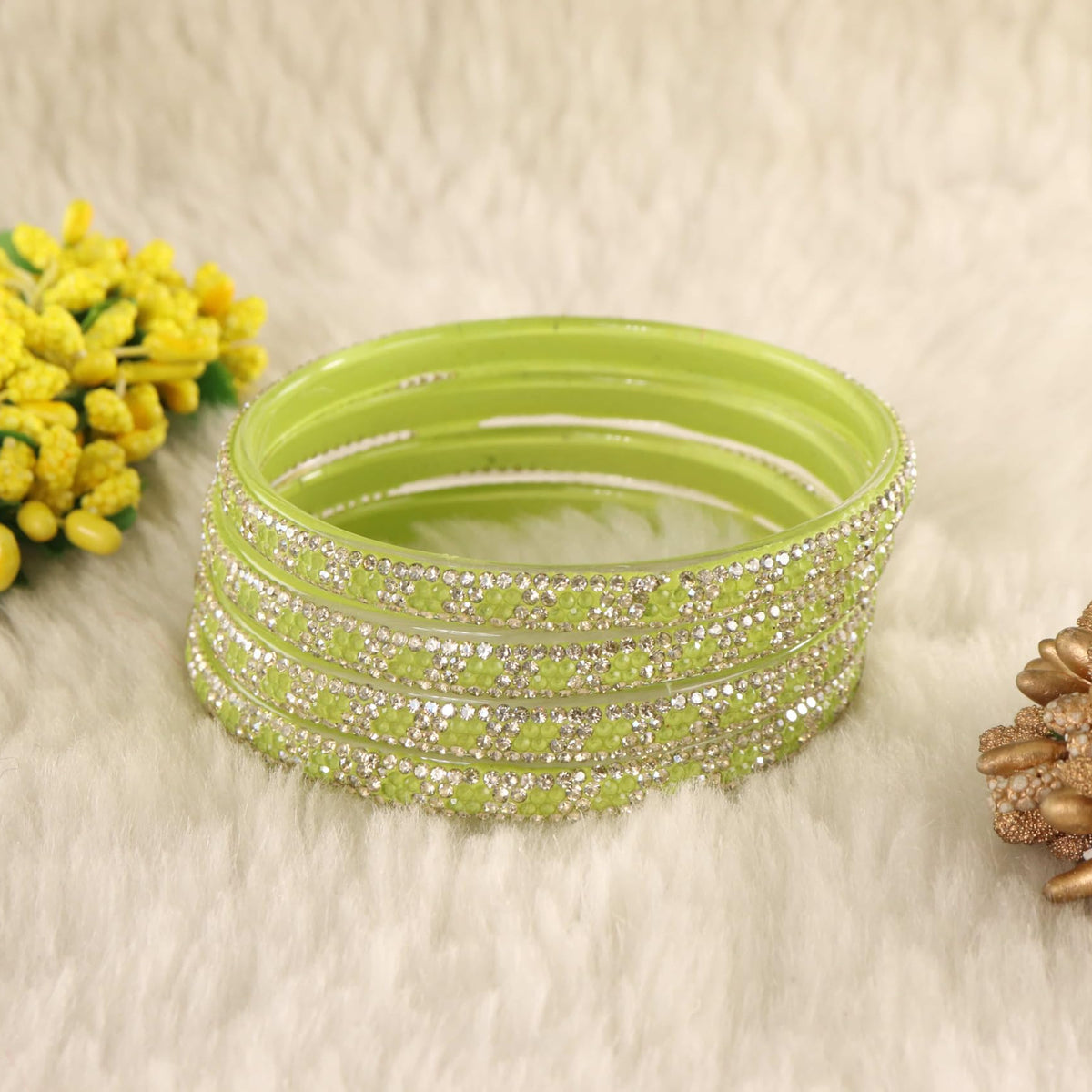 Pista Premium Stone Studded Kada Set - Set of 4
