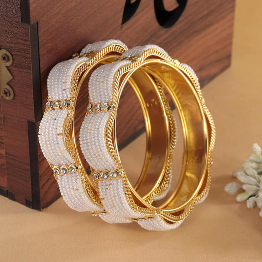 Traditional Gold-Plated Bangle Set for Women | Women's Kade For Wedding, Party, Ocassion- Set of 2