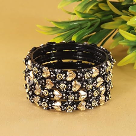 Black & Gold Heart Kada Set