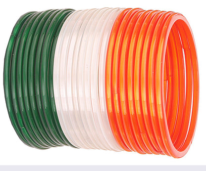 Glass Tiranga Bangle set for Women and Girls-Pack of Set-48