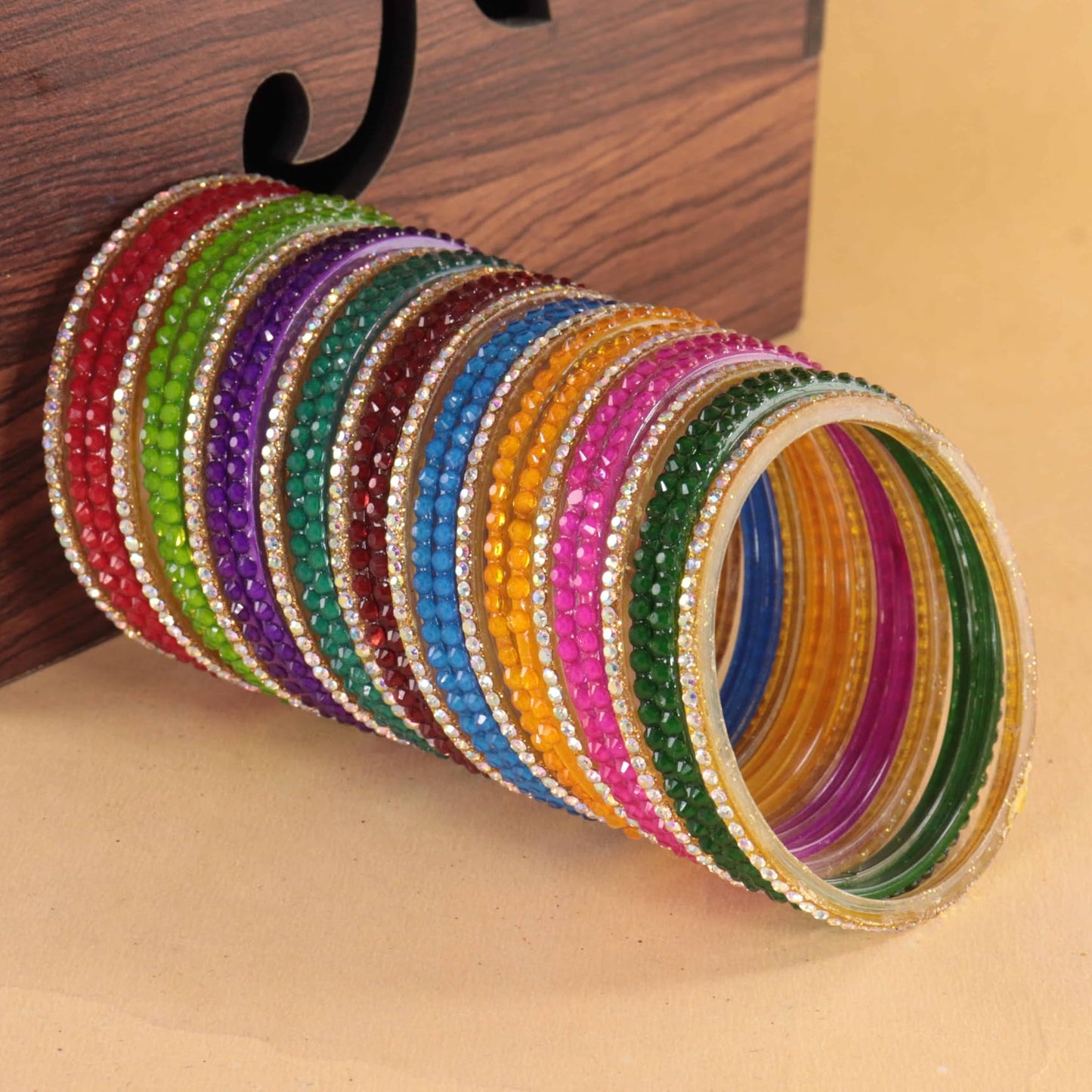 Luxury Multi-Color Crystal Kada Set | Festive Sparkle Series-Set of 56