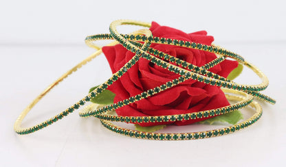 Green Zircon Bangles for Women | Elegant Daily Wear & Party Jewelry Set-12