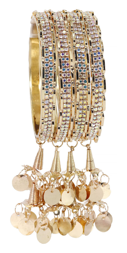 Royal Gold Latkan Bangles with Sparkling Stones