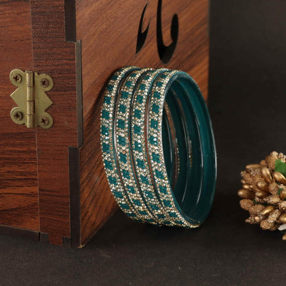 Redium Premium Stone Studded Kada Set - Set of 4
