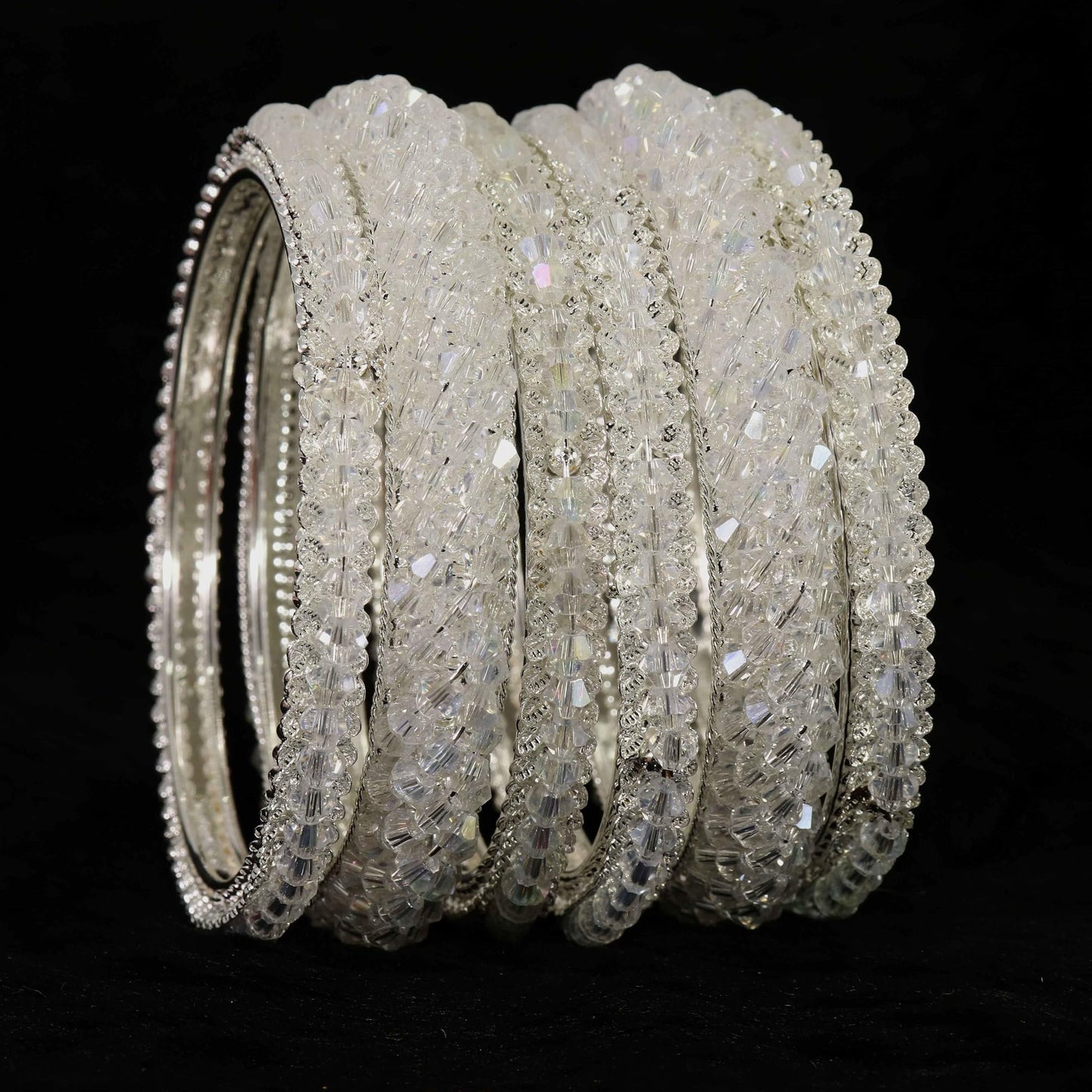 Elegant Silver  Metal Kada Bangle Set – Set of 6 Stylish Bangles