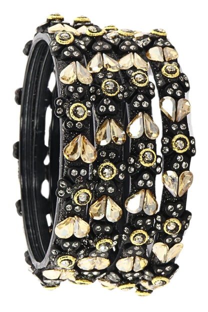 Black & Gold Heart Kada Set