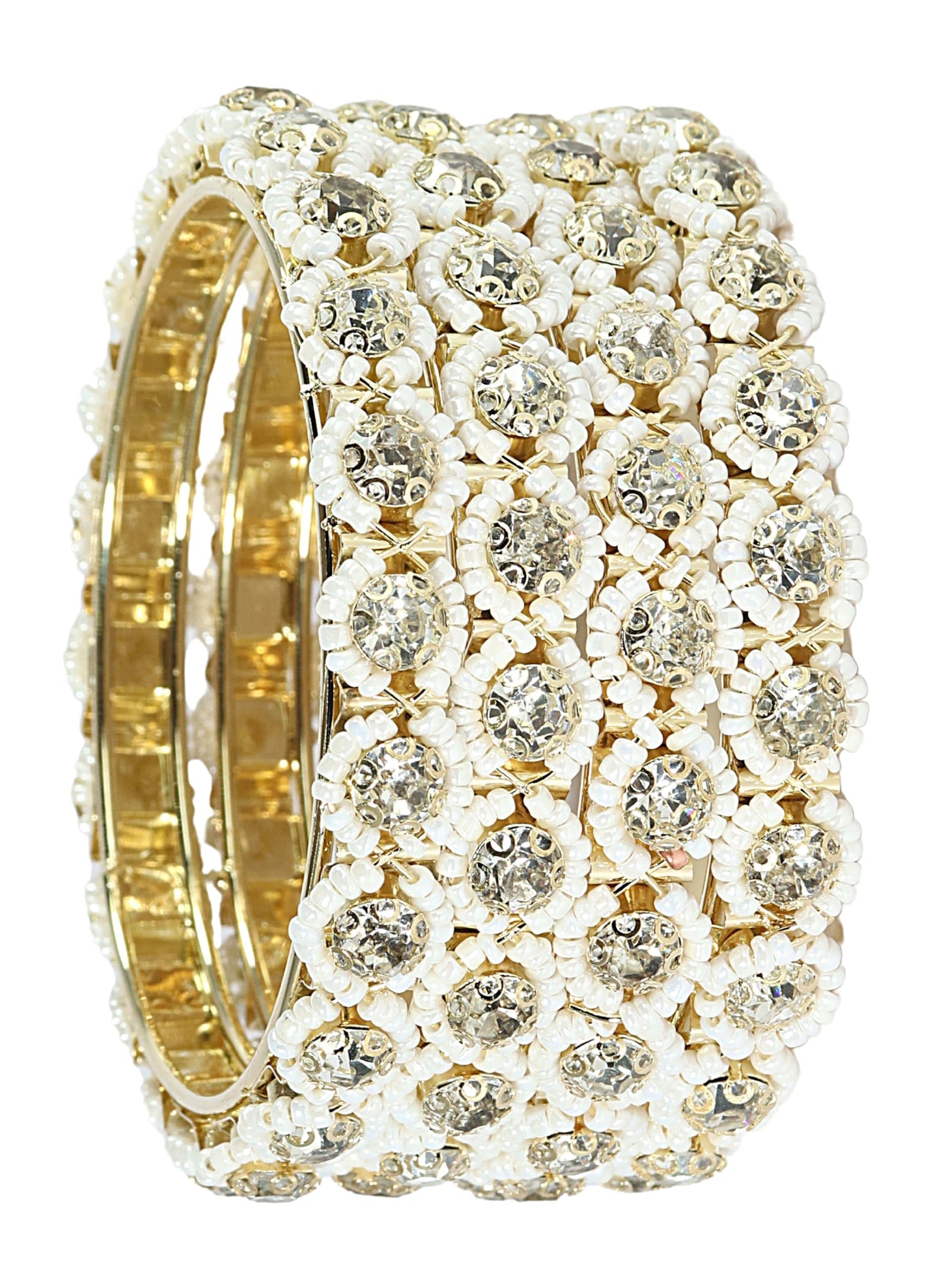 Royal Pearl Stone Gold Kada