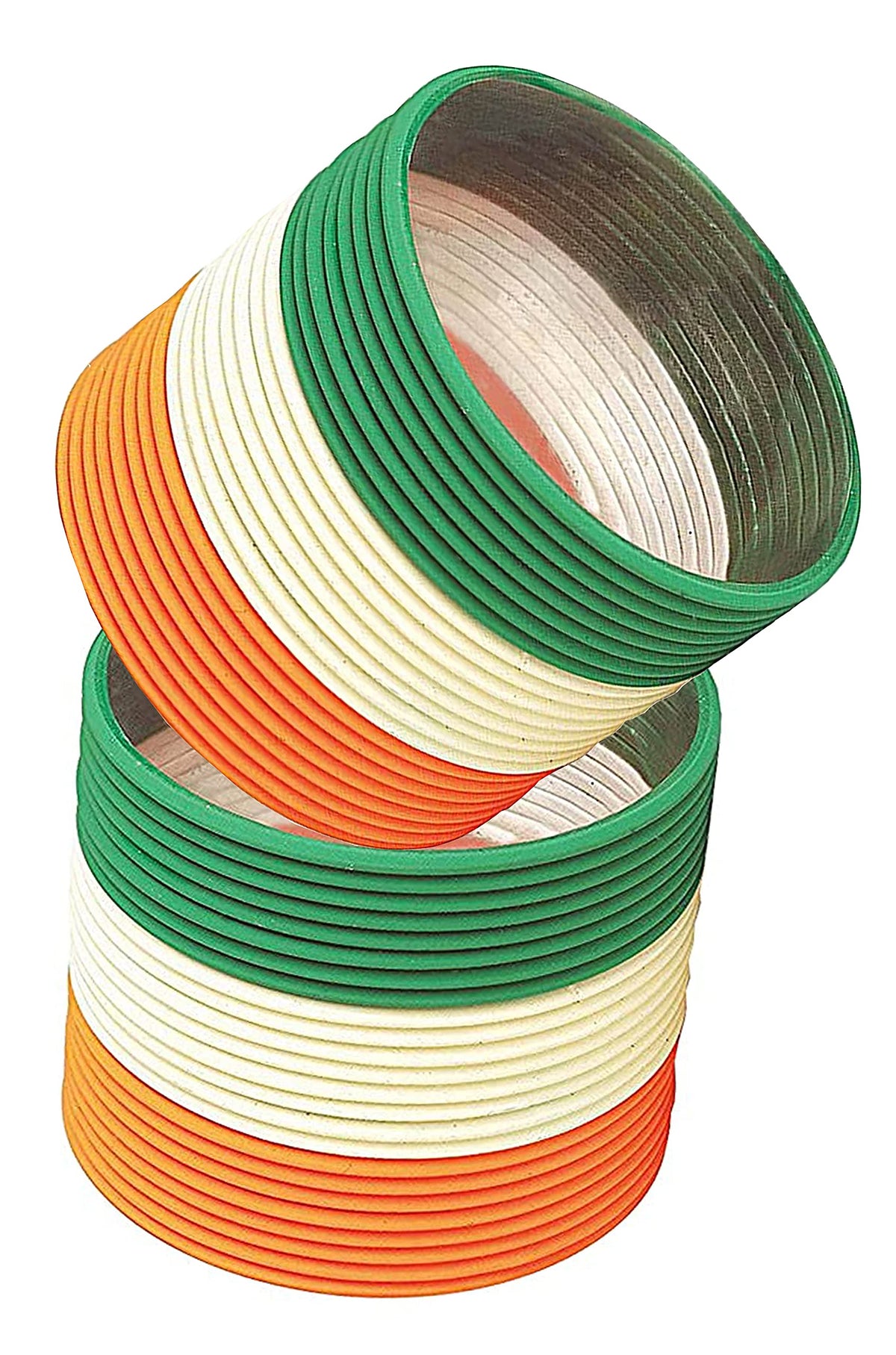 Glass Ghungroo Tiranga Bangle Pack of Set-56