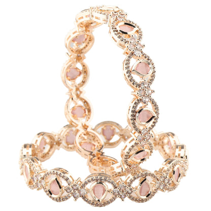 Drop Shaped AD Cubic Zirconia Kangan Set of 2