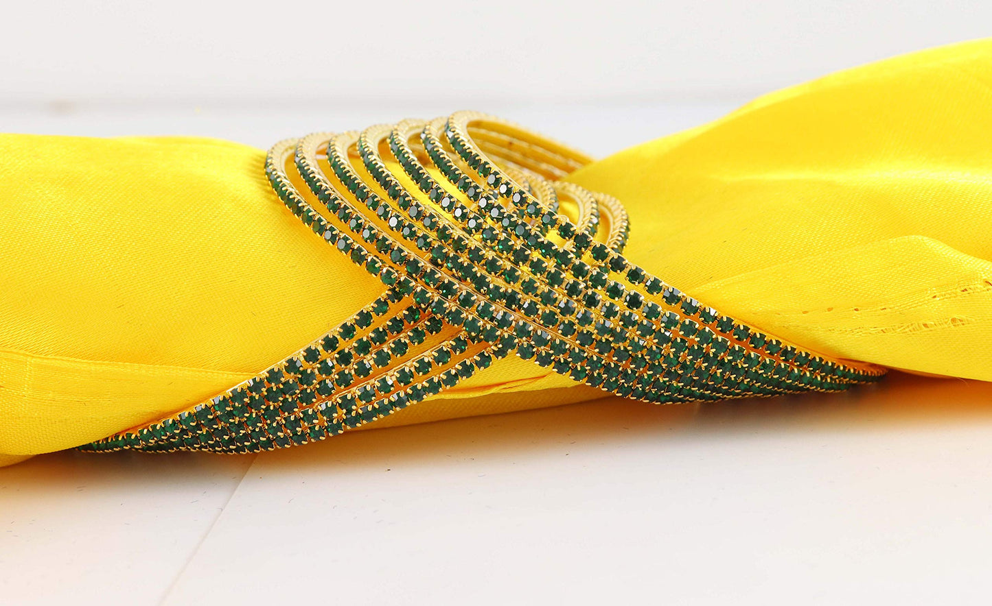 Green Zircon Bangles for Women | Elegant Daily Wear & Party Jewelry Set-12