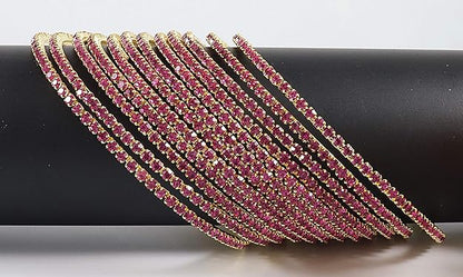 Magenta Zircon Bangles for Women | Elegant Daily Wear & Party Jewelry Set-12