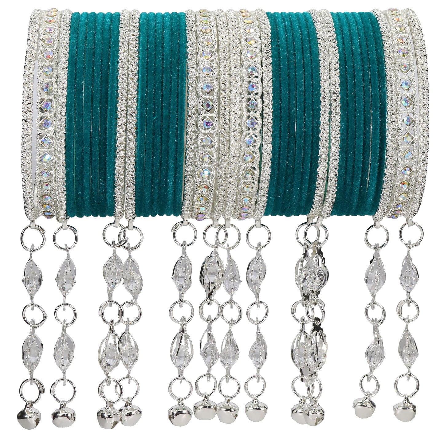Elegant Velvet & Latkan Bangles – Festive Party Wear Collection -Pack of -40