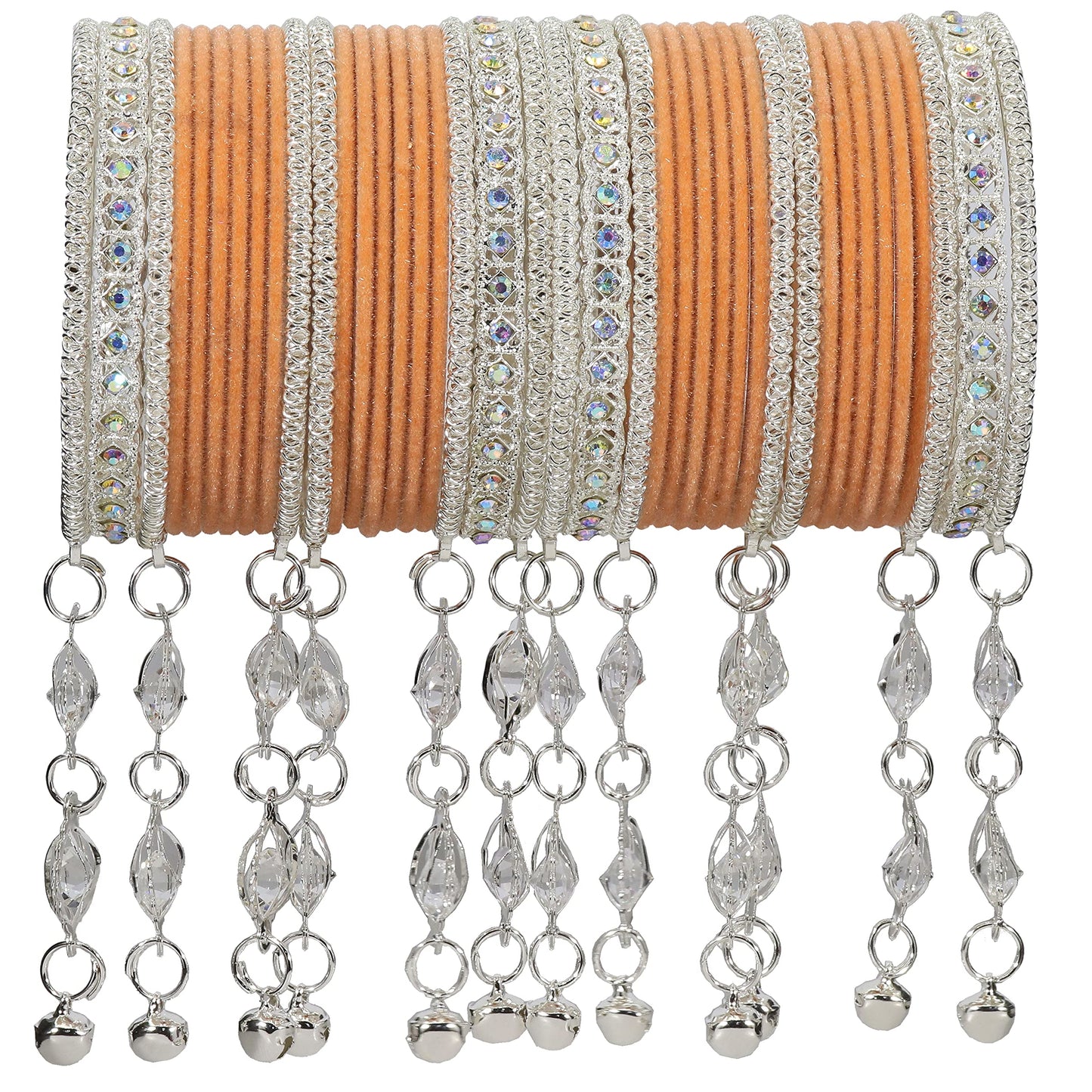 Elegant Velvet & Latkan Bangles – Festive Party Wear Collection -Pack of -40