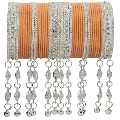 Elegant Velvet & Latkan Bangles – Festive Party Wear Collection -Pack of -40