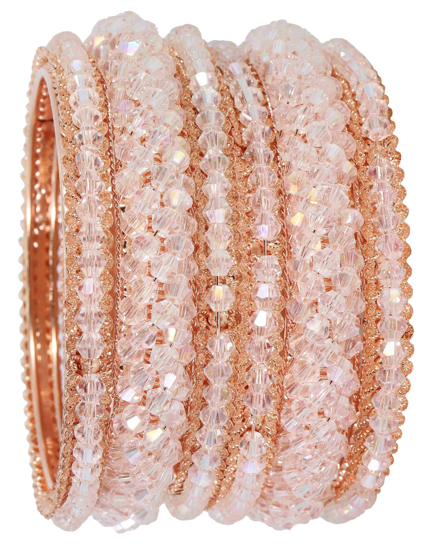 Elegant Cream  Metal Kada Bangle Set – Set of 6 Stylish Bangles