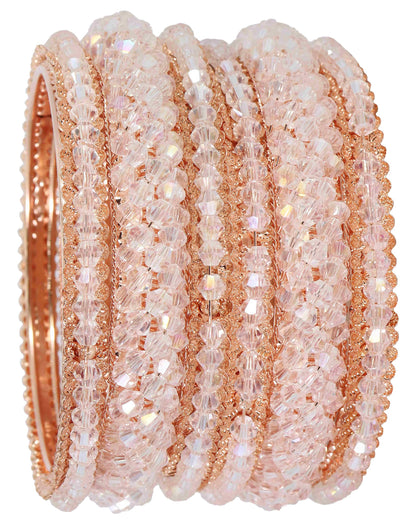 Elegant Cream  Metal Kada Bangle Set – Set of 6 Stylish Bangles