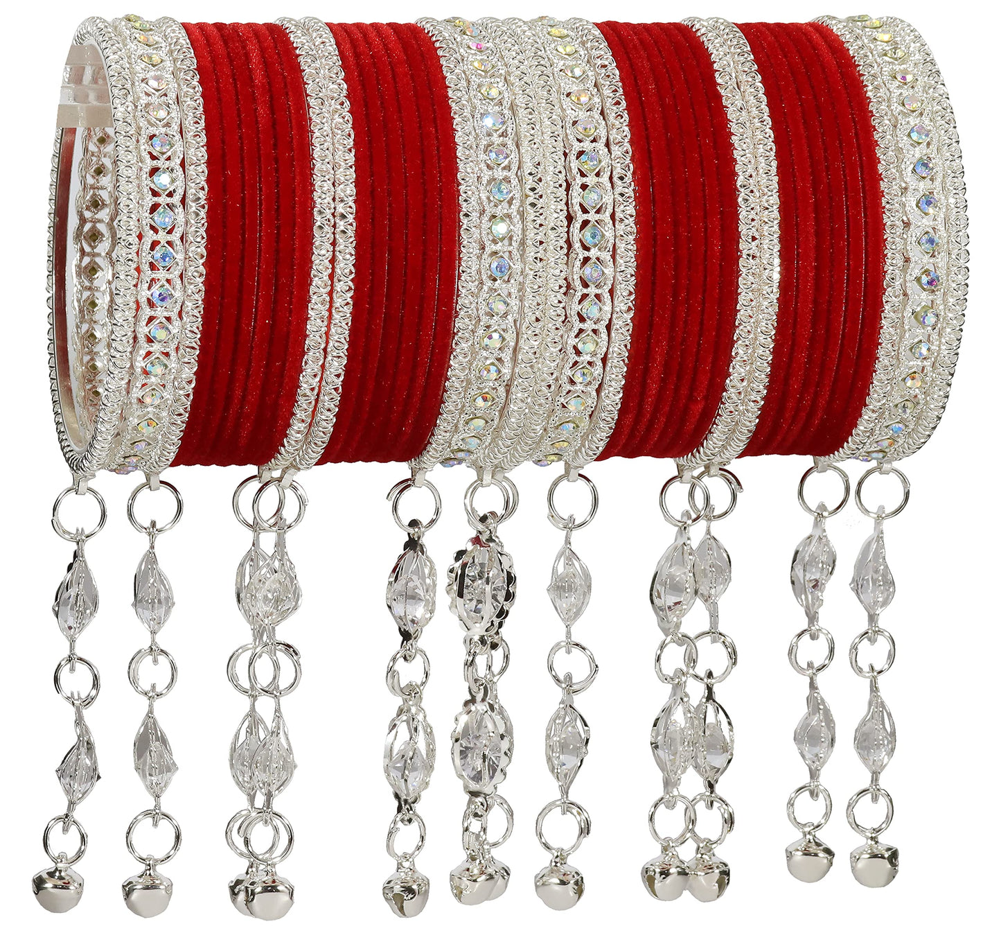 Elegant Velvet & Latkan Bangles – Festive Party Wear Collection -Pack of -40