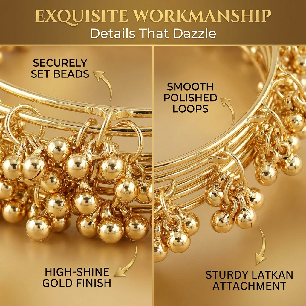 Set of 8 | Gold-Plated Ghungroo Jingle Bangles for Women | VIRAL Indian Jewelry