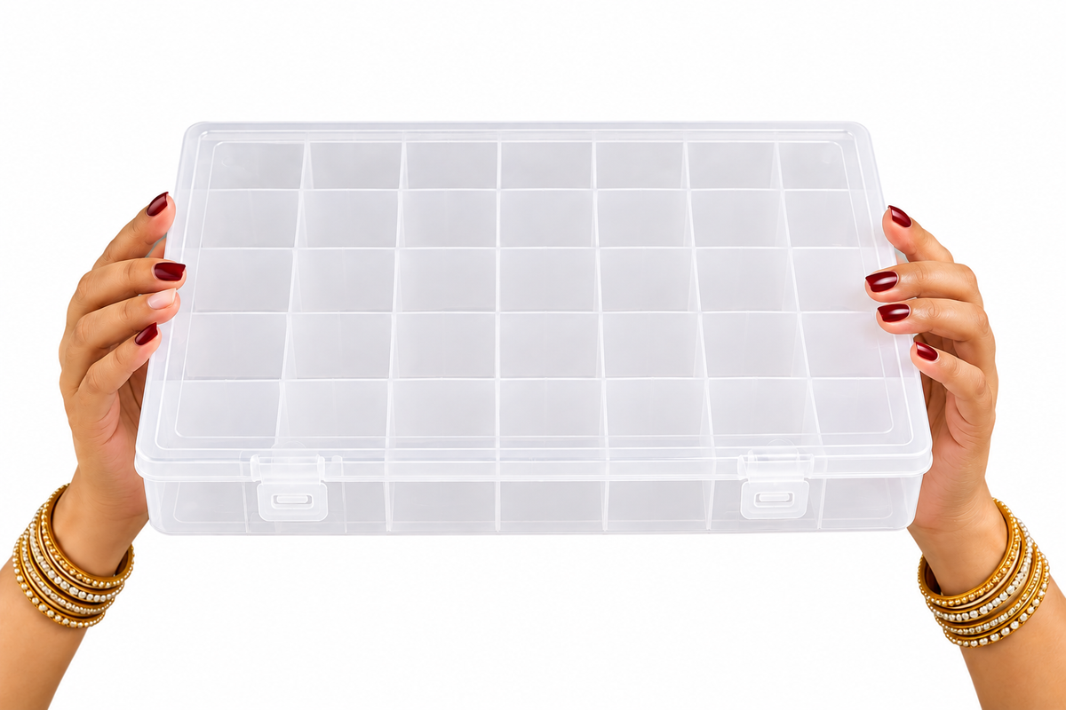 JEWELLERYBOXES-J-Square-35_Partition | Transparent Plastic Jewellery Organizer Box